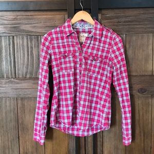 💗3 for 15💗Hollister pink plaid size M shirt